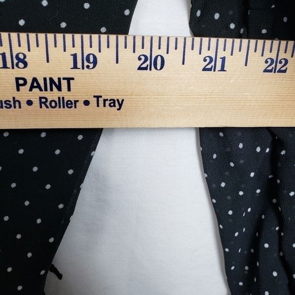 Who What Wear Black Polka Dotted Sheer Sleeve Button Up Maxi Dress w/Slip Sz L - Picture 7 of 9